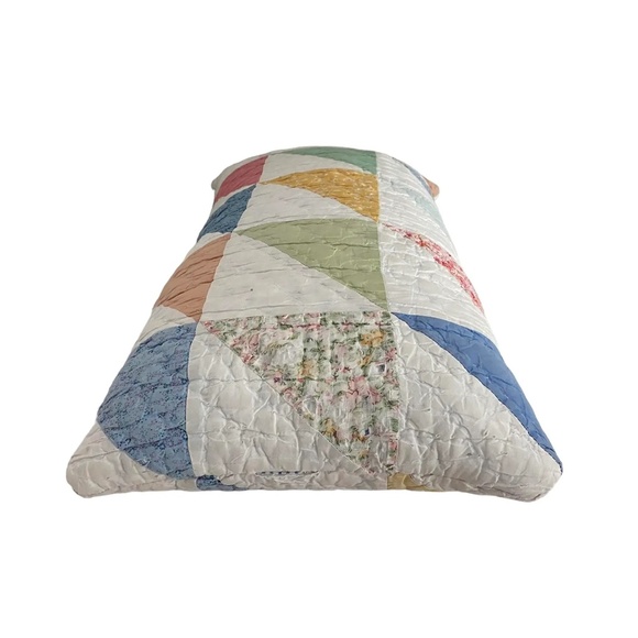 ANTIQUE Half Square Triangle Quilt Down Pillow - Picture 4 of 6